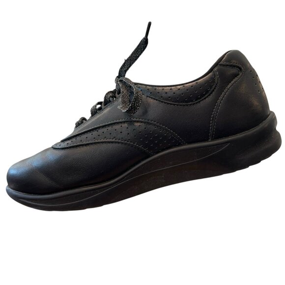 SAS Walk Easy Black Leather Lace Up Casual Loafer Oxford Shoes Womens Sz 7.5 WW - Picture 3 of 15